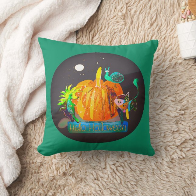 Citrouille Spirit Coussin - Halloween Animaux & Lu (Couverture)