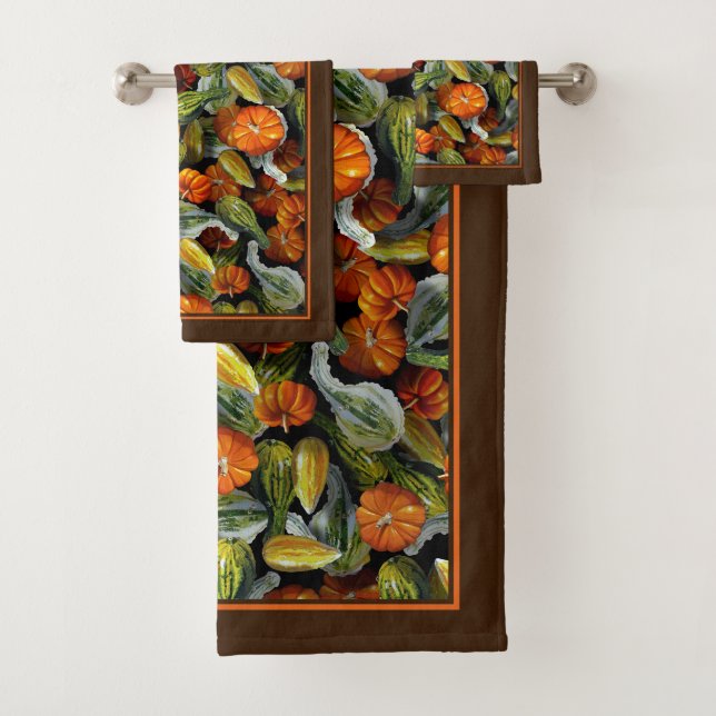 Citrouille, Squash Autumn Harvest Serviettes de ba (En situation)
