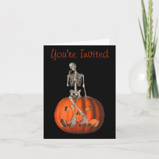 Citrouille squelette Halloween Drôle Invitation de