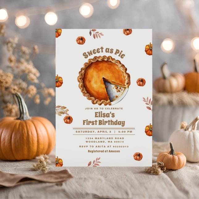 Citrouille Sweet en Pie Party Invitation d'anniver (Créateur téléchargé)