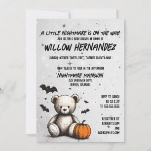 Citrouille Teddy Baby shower Invitation