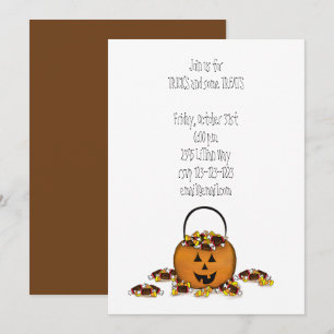 Citrouille Trick or Treat avec Invitation de Bonbo