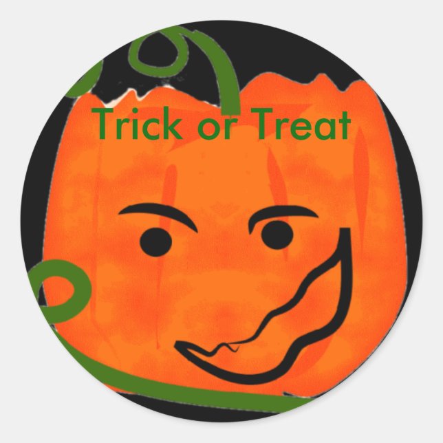 Citrouille, Trick ou Treat, autocollants (Devant)