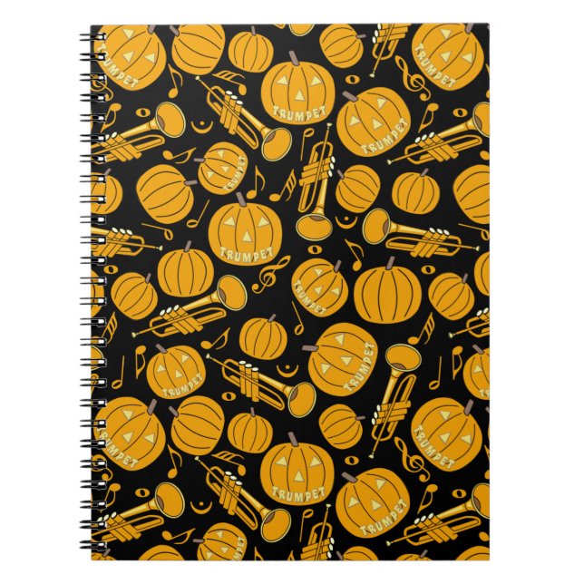 Citrouille Trumpet Music Notes Carnet (Devant)