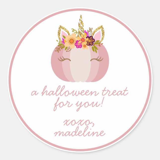Citrouille Unicorn | Sticker pour l'Halloween pour (Devant)