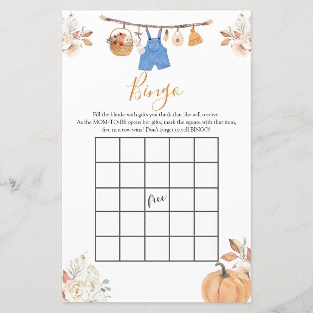 Citrouille Vêtements d'automne Baby shower d'autom (Devant)