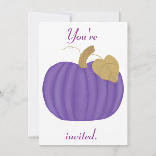 Citrouille violet Invitations de mariage Halloween