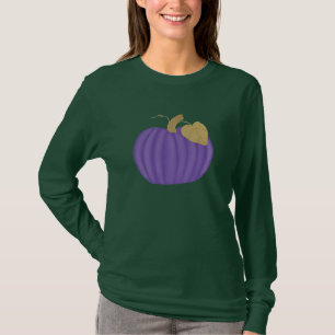 Citrouille violet peint avec t-shirts en feuille d