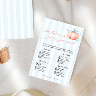 Citrouille Whats in Your Purse Baby shower Jeu