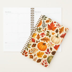 Citrouilles aquarelles d'automne, feuilles d'autom