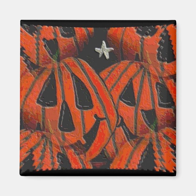 Citrouilles, Citrouilles partout - Aimant d'Hallow (Devant)