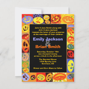 Citrouilles colorés invitations de mariage d'Hallo