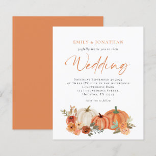 Citrouilles de budget Florales d'automne Invitatio