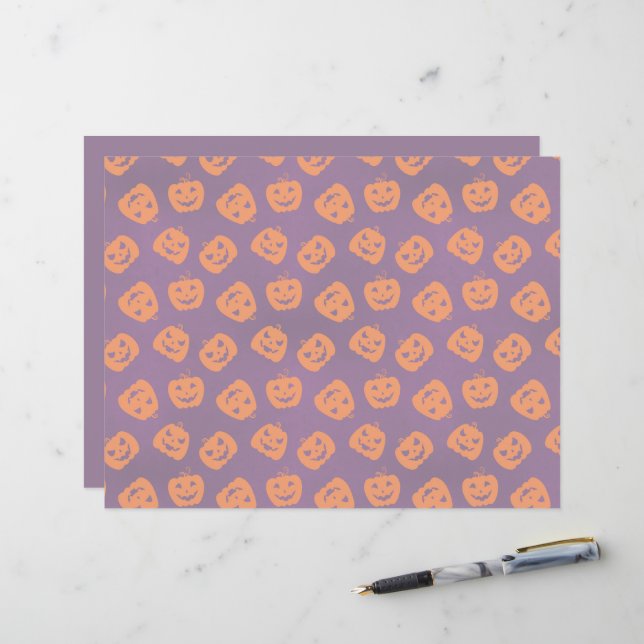 Citrouilles d'Halloween sur Motif Arrière - plan v (Devant/Arrière en situation)