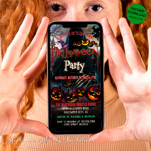 Citrouilles éffrayants Haunted Maison Invitation H
