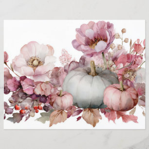 Citrouilles et fleurs d'automne Scapbook Papier