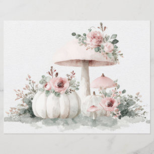 Citrouilles et fleurs d'automne Scapbook Papier