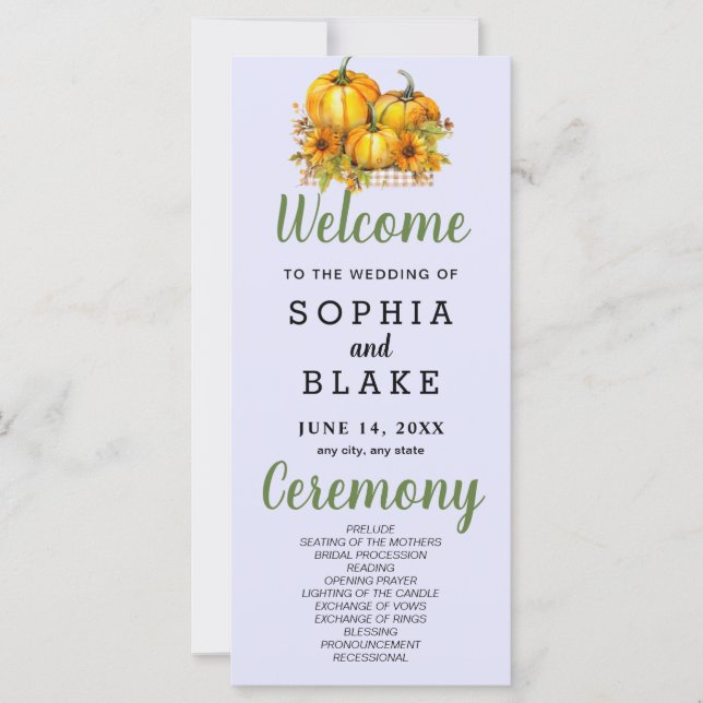 Citrouilles et tournesols Automne Purple Wedding P (Devant)