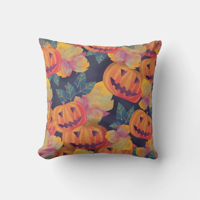 Citrouilles Halloween de style vintage | Coussin d (Recto)