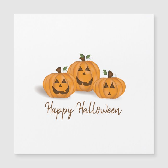 Citrouilles Jack O Lanterns heureuses et souriante (Devant)