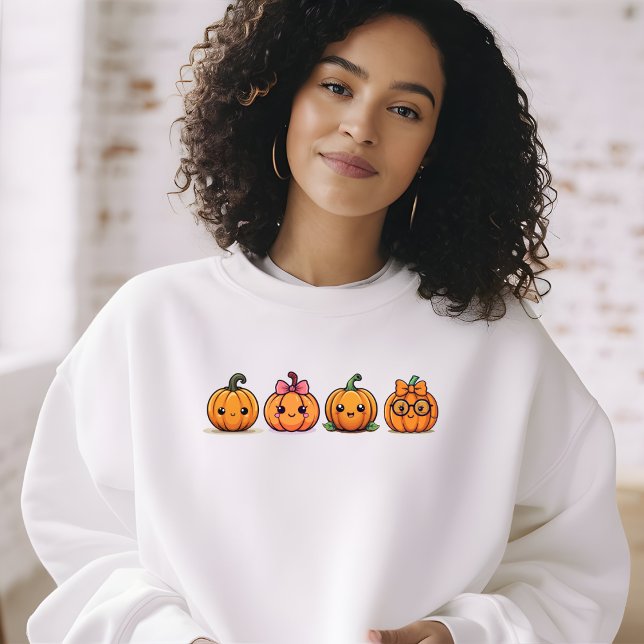 Citrouilles mignons Automne Halloween Sweatshirt c (Créateur téléchargé)