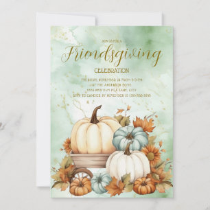 Citrouilles Rustique Sage Vert Blanc Friendsgiving