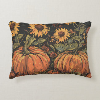 Citrouilles rustiques et tournesols - Coussin d'au