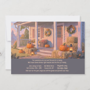 Citrouilles sur invitation de porche avant