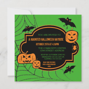 Citrouilles Vertes/Orange Cadres - Invitation Hall