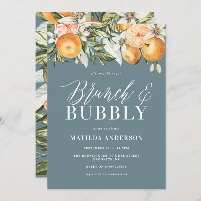 Citrus, brunch douche nuptiale orange & mousseux (Devant / Derrière)