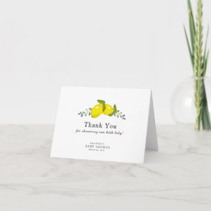 Citrus citron Baby shower Floral Carte de remercie
