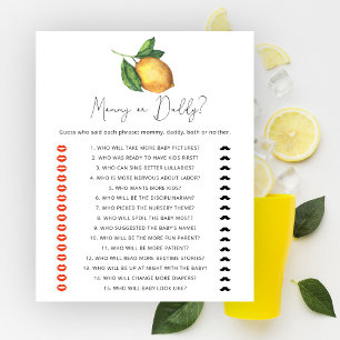 Citrus citron baby shower Maman ou papa jeu