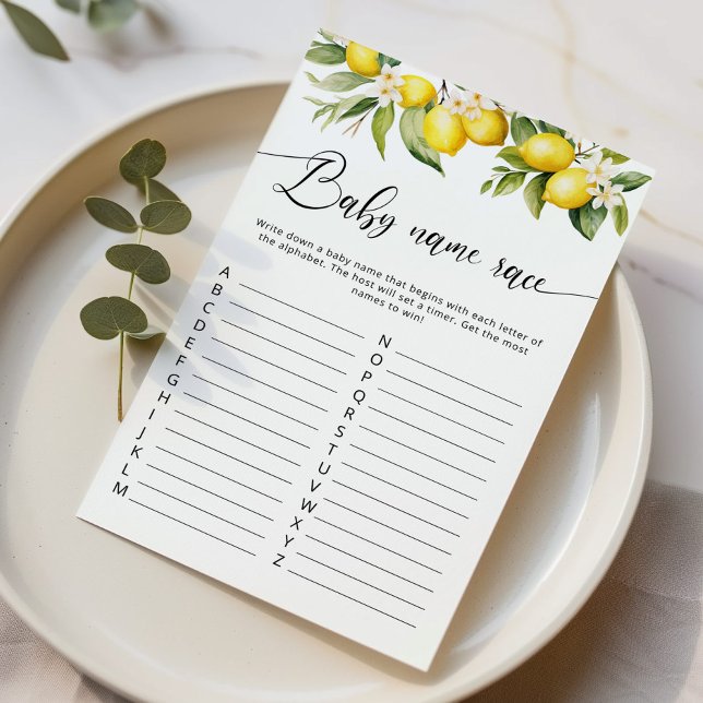 Citrus citron bébé nom race baby shower jeu (Créateur téléchargé)