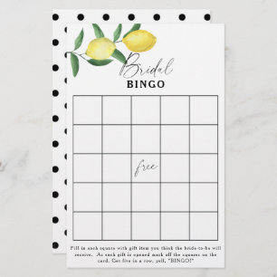 Citrus citron - jeu de bingo de douche nuptiale