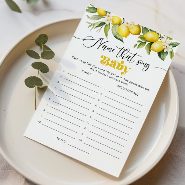 Citrus citron Nom de la chanson jeu de baby shower (Créateur téléchargé)