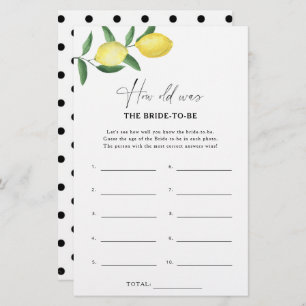 Citrus citron - Quel âge la mariée avait-elle pour