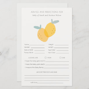 Citrus Citrus Baby shower Conseils Prédiction