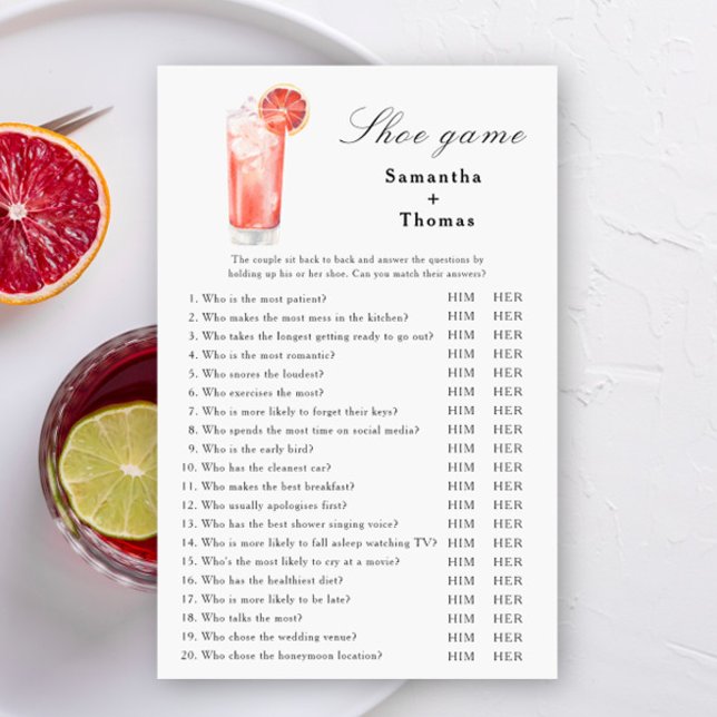 Citrus Cocktail Bridal shower Shoe game (Créateur téléchargé)