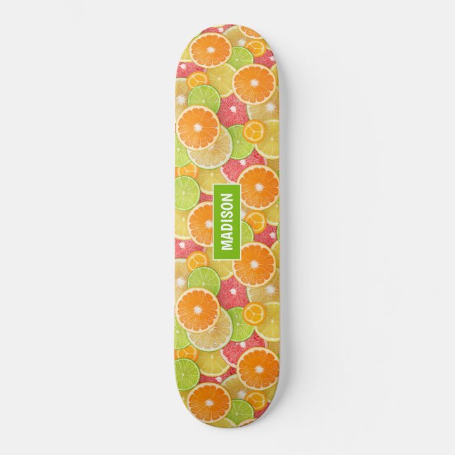 Citrus coloré nom personnalisé Skateboard (Recto)