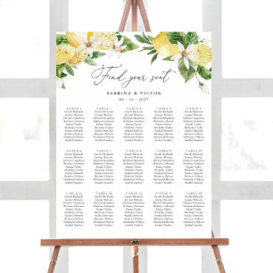 Citrus de citron Floral 15 Tableau Mariage