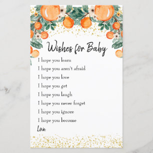 Citrus d'été Orange Voeux pour Baby Card