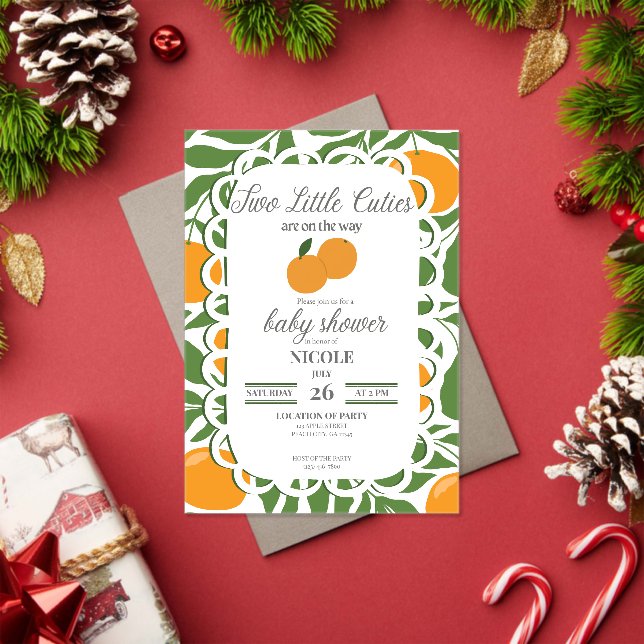 Citrus Deux Petits Mignons Invitation pour Baby Sh (Insitu (vacances))