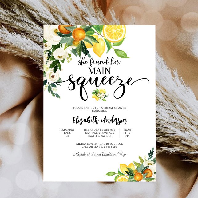 Citrus Floral Bridal Shower Invitation (Créateur téléchargé)