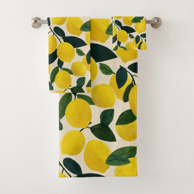 Citrus Fruit Summer Pattern Yellow Lemons (En situation)