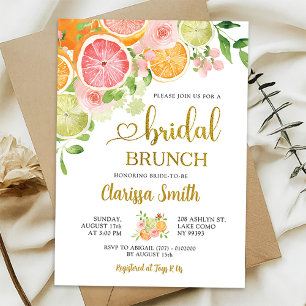 Citrus Grapefruits Été Bridal Douche Invitation