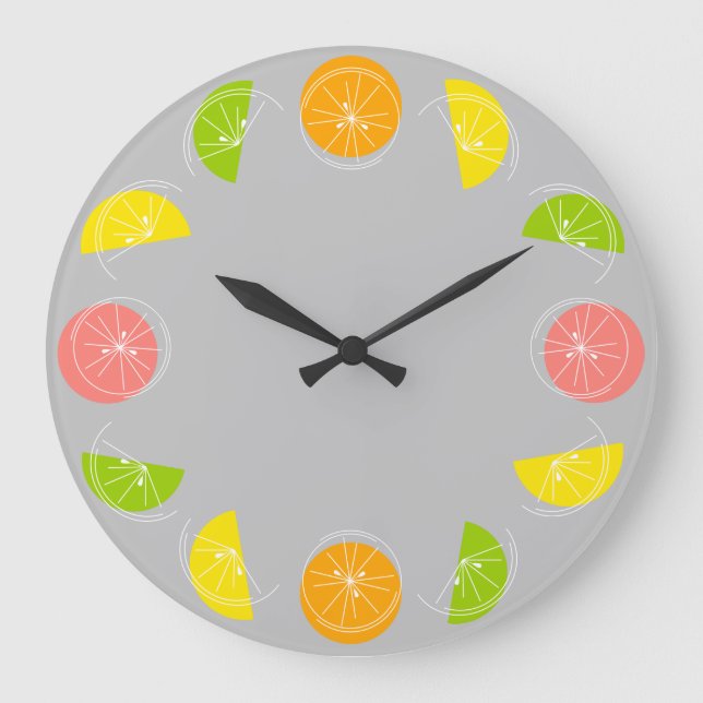 Citrus Horloge blanche grise ronde (Recto)