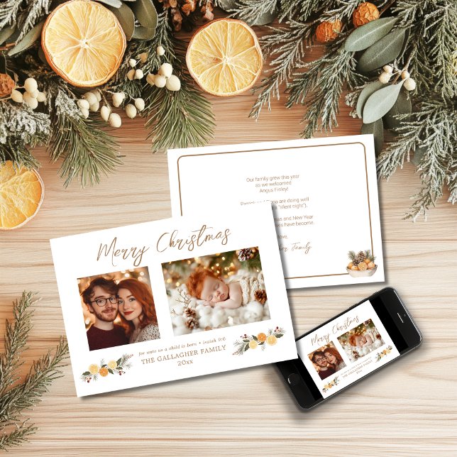 Citrus Hygge Écriture de Noël Appartement Carte de (Créateur téléchargé)