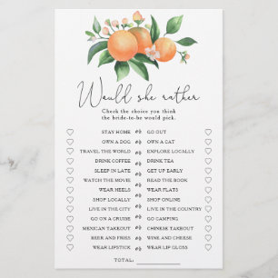 Citrus - Jeu de baby shower pour la mariée