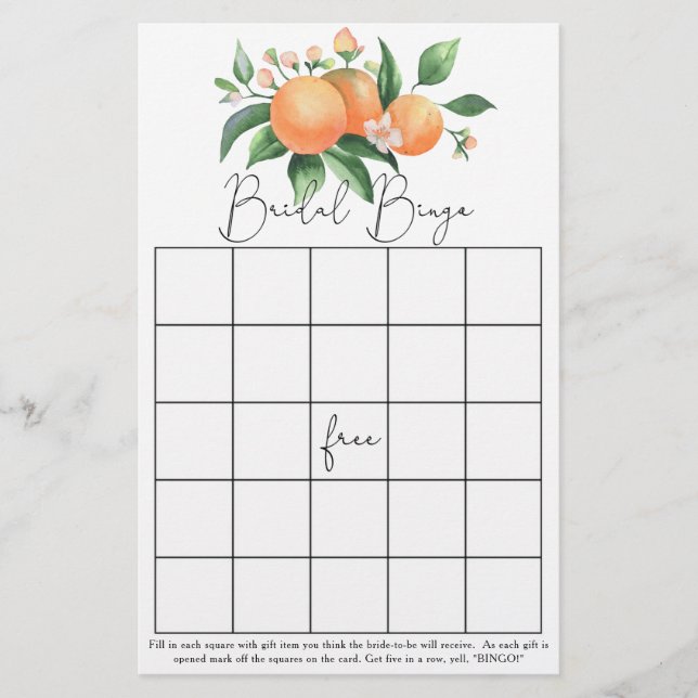 Citrus - Jeu de bingo pour enterrement de vie de j (Devant)