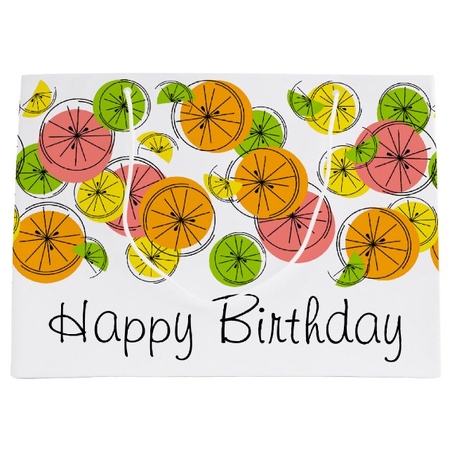 Citrus Joyeux sac cadeau d'anniversaire grand (Devant)